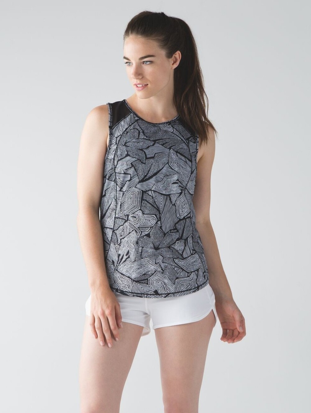 Lululemon Sculpt Tank Top Dottie Tribe White Black / Black Size 6